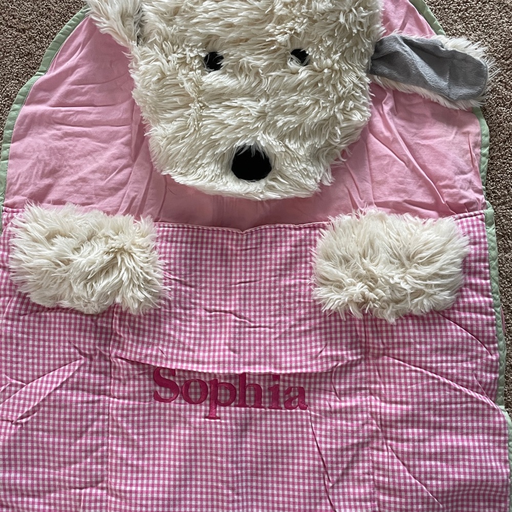 Pottery Barn Kids Pink Checkered personalized “Sophia” Fabric